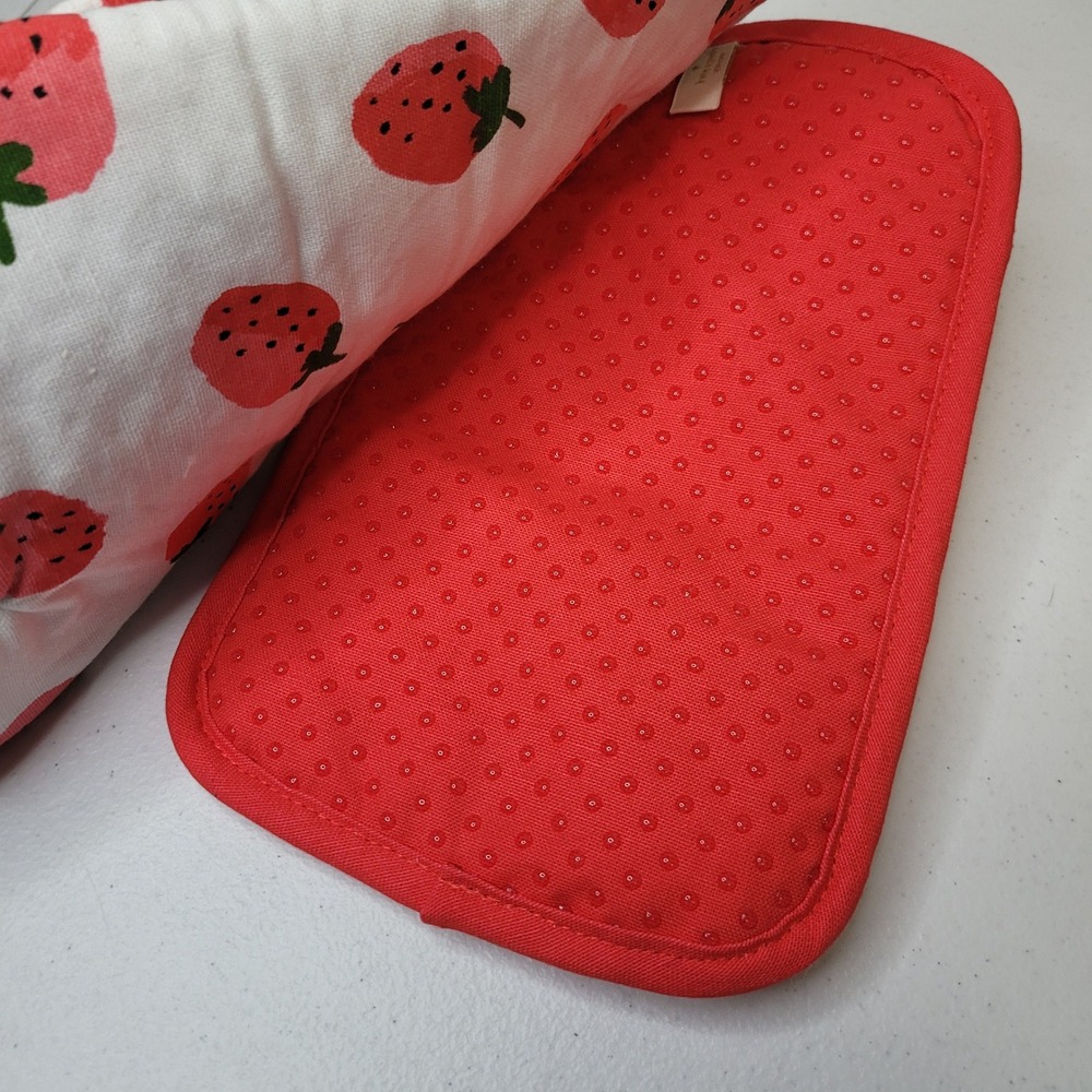 Kate Spade New York Strawberry‎ 3 Piece Kitchen Set Red White Gingham New - Picture 4 of 7